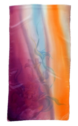 SZ-508 Purple Hand Painted Silk Scarf, 170x45 cm