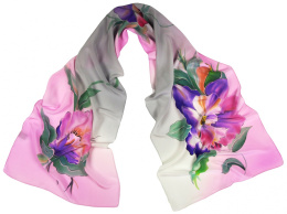 SKO-007 Hand-painted silk scarf 175x43