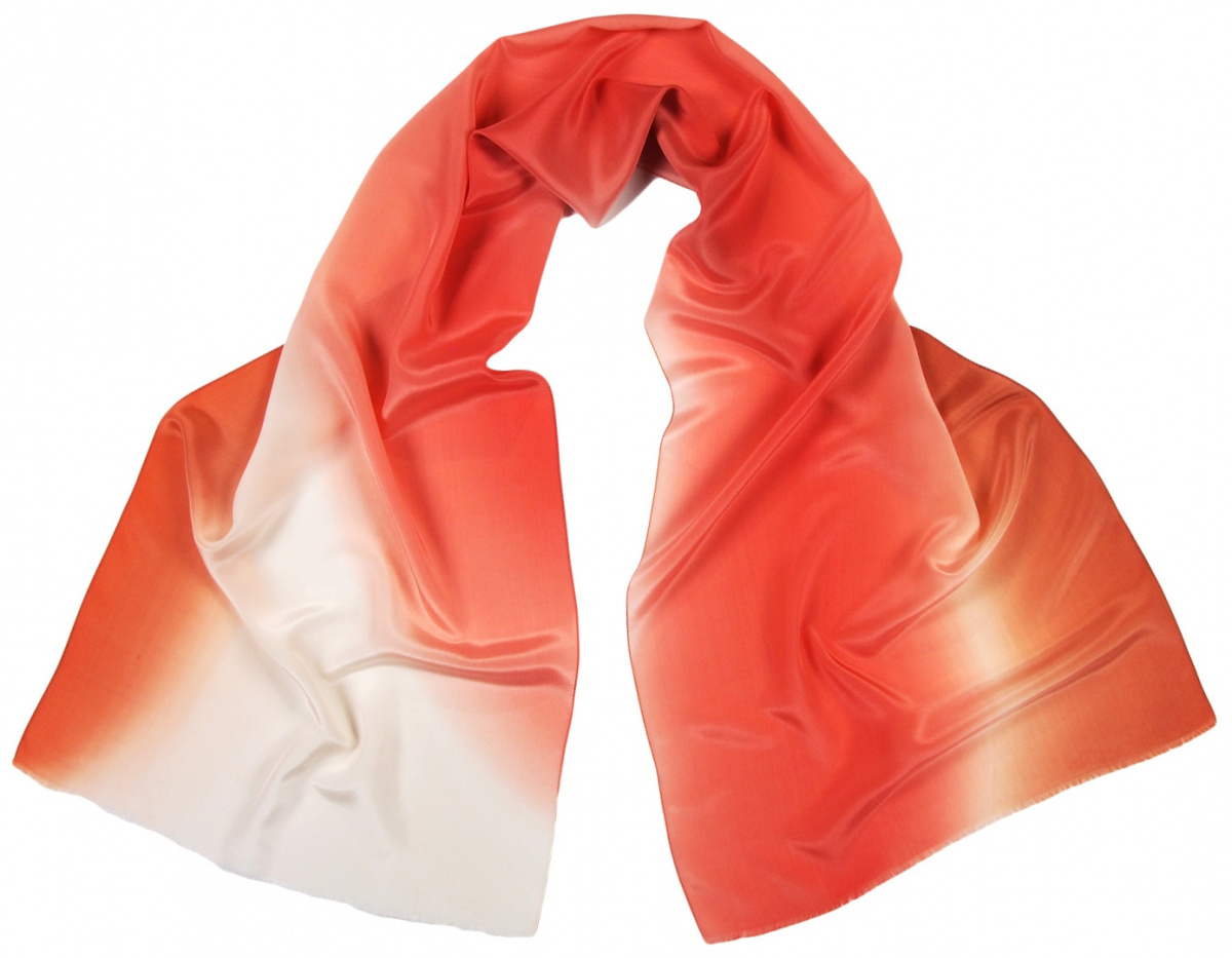 SZC-026 Multicolored silk scarf, hand shaded, 170x45cm