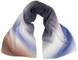 SZC-035 Multicolored silk scarf, hand shaded, 170x45cm
