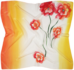 AM-931 Hand-painted silk scarf, 90x90cm
