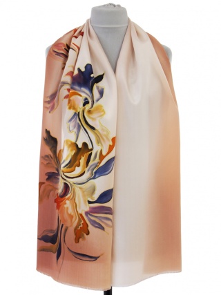 Szal jedwabny, ręcznie malowany, 170x45 cm SZ-623