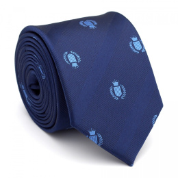 KM-119 Navy blue tie with a pattern
