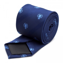 KM-119 Navy blue tie with a pattern