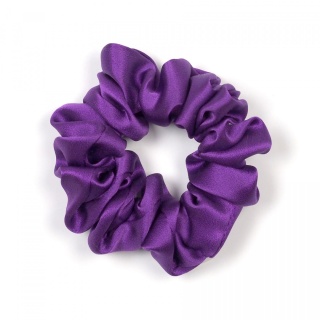 Jedwabna gumka do włosów scrunchie fioletowa JGS-006