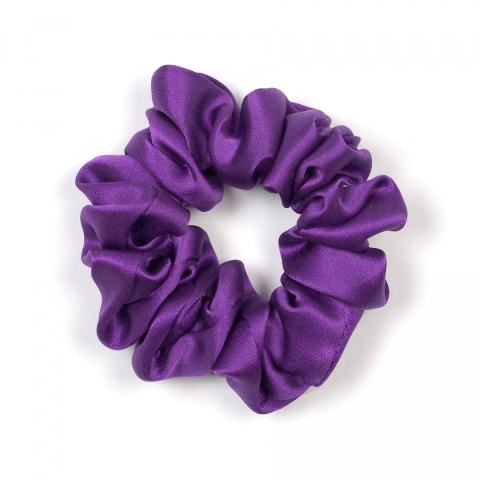Scrunchie jedwabna gumka do włosów fioletowa