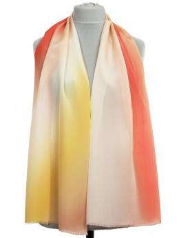 SZC-045 Multicolored silk scarf, hand shaded, 170x45cm