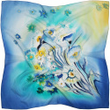 AM5-559 Hand-painted silk scarf,