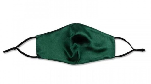 Hypoallergenic Silk Protective Face Mask with Filter Pocket - Bottle Green