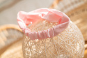 Women's pink silk hairband with elastic band