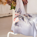 AM-421 Hand-painted Silk Scarf Flowers, 90x90cm