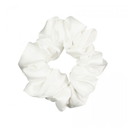 Jedwabna gumka do włosów biała JGS-010