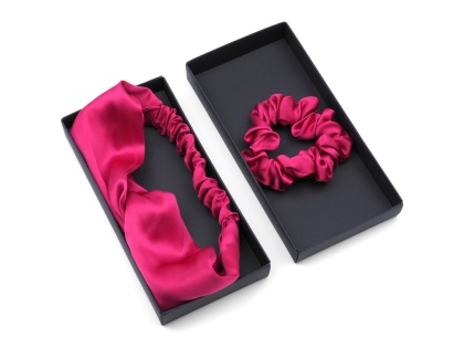 Silk Face Care Set: Headband + Fuchsia Elastic