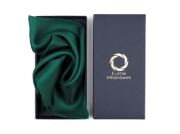 Green single-colored silk pocket square, bottle green, 30x30 cm