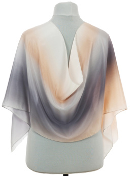 SZC-051 Multicolored silk scarf, hand shaded, 170x45cm
