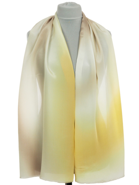 SZC-052 Multicolored silk scarf, hand shaded, 170x45cm