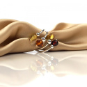 Silver scarf ring with Baltic amber (925)