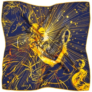 Jedwabna apaszka zodiak Panna Anna Halarewicz 68x68cm AZ-06
