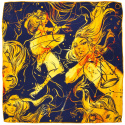 Silk Zodiac Scarf Libra 67x67cm by Anna Halarewicz