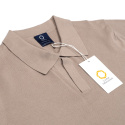 B2 Herren-Poloshirt, 100 % Baumwollstrick, beige