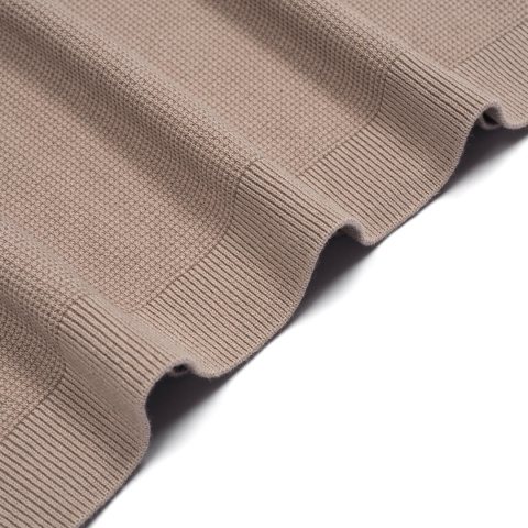 B2 Men's polo shirt, 100% cotton knit, beige