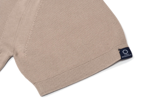 B2 Men's polo shirt, 100% cotton knit, beige