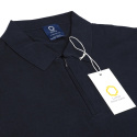 B6 Men's 100% cotton polo shirt with zipper, navy blue
