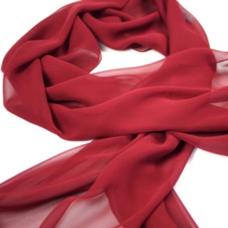 Burgundy silk georgette scarf 200x65 cm SZZ-004
