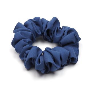Scrunchie bun elastic thick crinkle cornflower