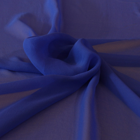 Indigo Single-color silk scarf - Georgette, 200x65cm