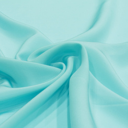 Blue-turquoise Crepe Silk Scarf, 55x55cm