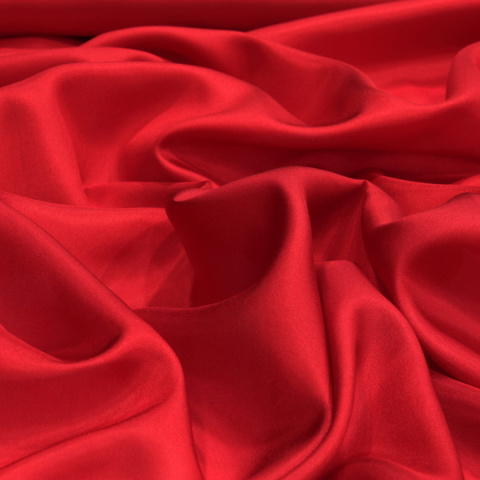 SZH-002 Ognisty Czerwony Jednobarwny Szal Habotai, 200x65 cm