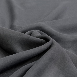 Gray silk georgette long scarf, dress scarf 200x65 cm SZZ-003