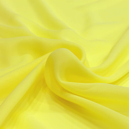 Yellow Single-color silk scarf - Georgette, 200x65cm