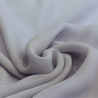 Szaro-niebieski jedwabny szal żorżeta 200x65 cm SZZ-351