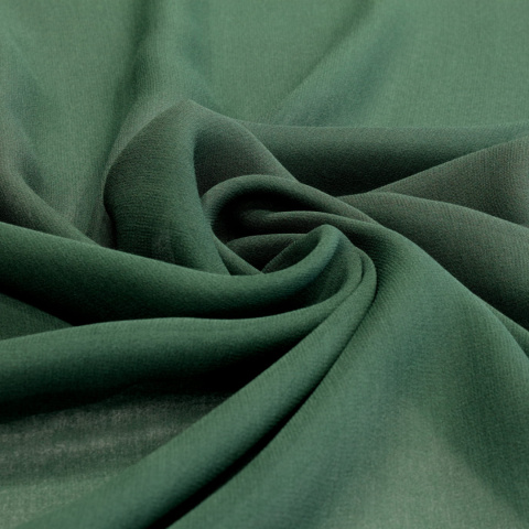 SZZ-355 Dark Green Silk Scarf - Georgette, 200x65cm