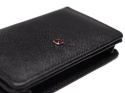 Leather business card holder with amber