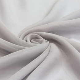 Single Color Gray Silk Scarf - Georgette, 200x65cm