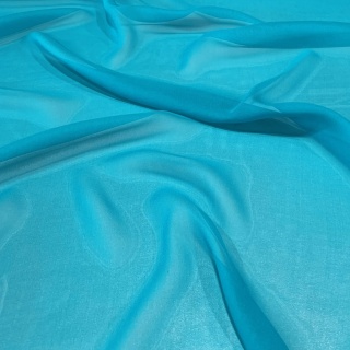 Turquoise silk georgette scarf, dress scarf 200x65 cm SZZ-315