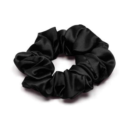 Silk scrunchie hair band black JGS-053