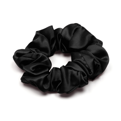 Scrunchie jedwabna gumka do włosów czarna