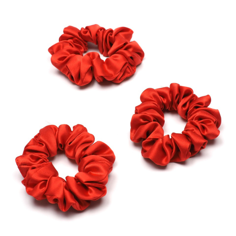 Jedwabna gumka do włosów scrunchie mandarynkowa JGS-007