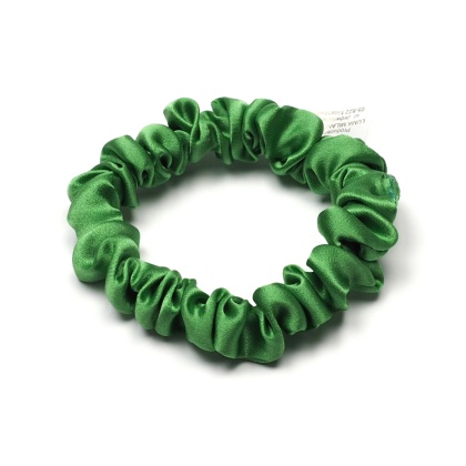 Satynowa gumka do włosów frotka scrunchie slim jasnozielona