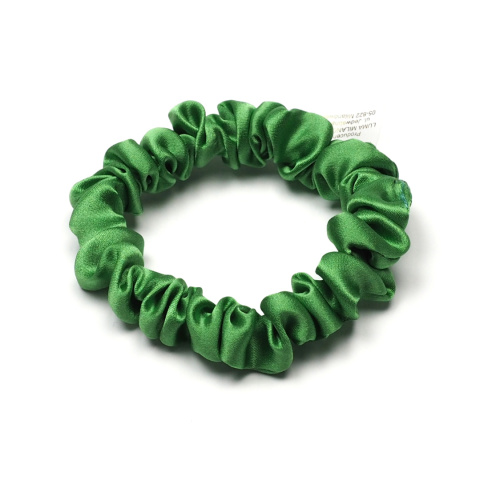 Satynowa gumka do włosów frotka scrunchie slim jasnozielona