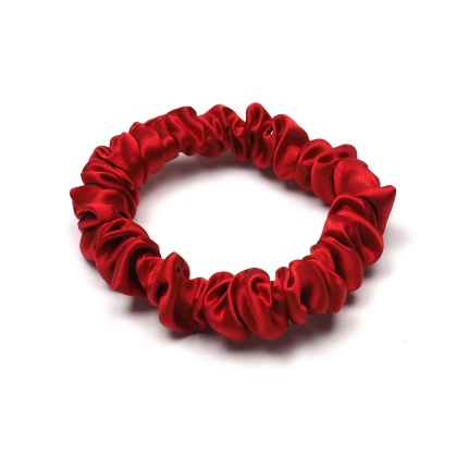 Jedwabna gumka do włosów czerwona scrunchie slim JGM-18