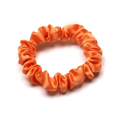 Satynowa gumka do włosów frotka scrunchie slim pomarańczowa