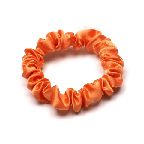Satynowa gumka do włosów frotka scrunchie slim pomarańczowa