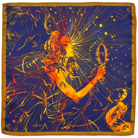 Jedwabna Poszetka Zodiak Panna, 30x30cm