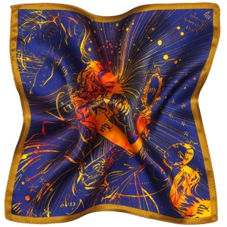 Virgo Zodiac Silk Pocket Square, 30x30cm