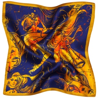 Silk Pocket Square Zodiac Libra, 30x30cm